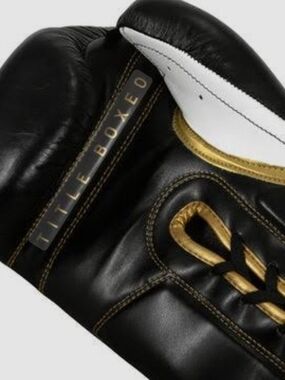 Black and Gold Lace-Up Training Gloves